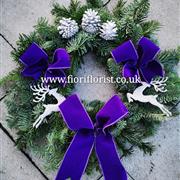 Door Wreath Purple and Silver